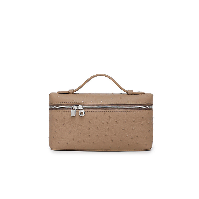 GIgi Same Style Women's Bag Niche Elegant Handheld Lunch Box Bag Women Simple Top Layer Cowhide Single Shoulder Crossbody Small Bag
