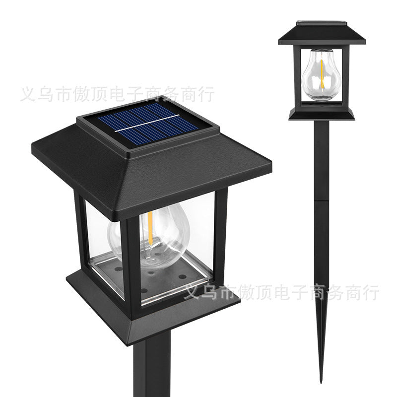 New Solar Lawn Light Outdoor Automatic Sensor Tungsten Lamp Garden Decoration Ground Plug Courtyard Landscape House Light