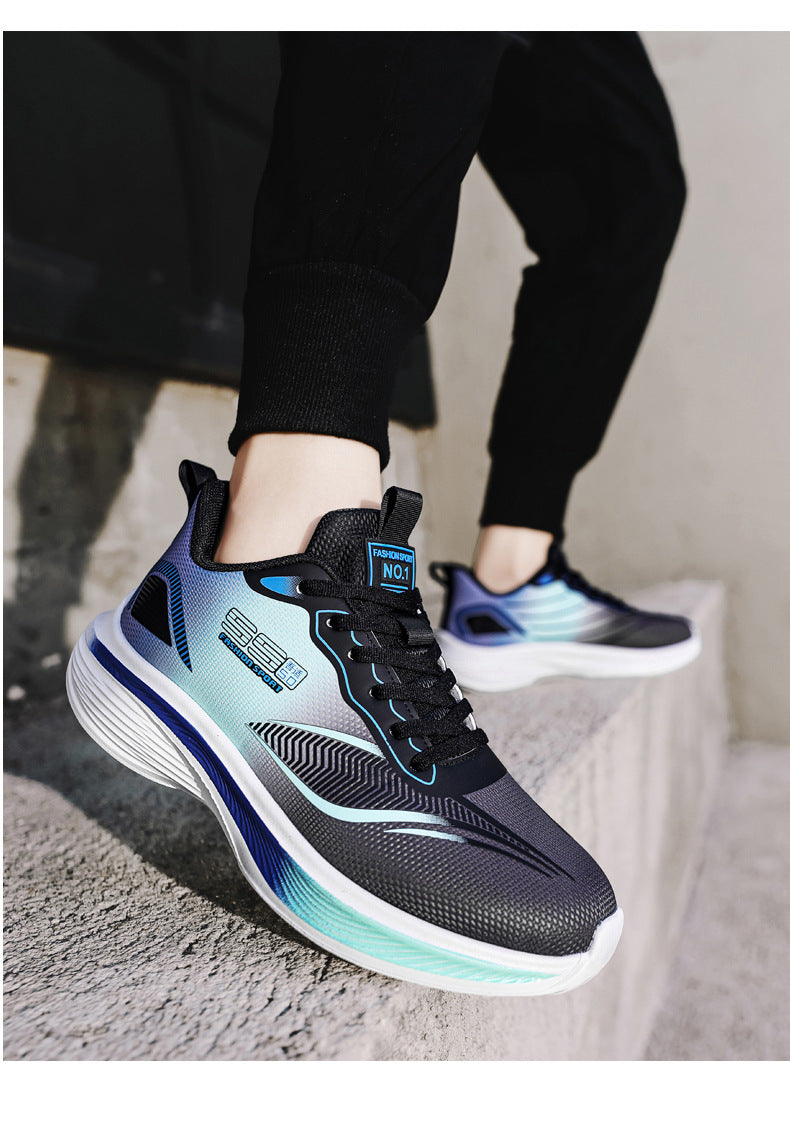 Autumn New Men's Mesh Breathable Sports Casual Running Shoes Ultra-light Thick-soled Non-slip Trendy Fashion Men's Shoes