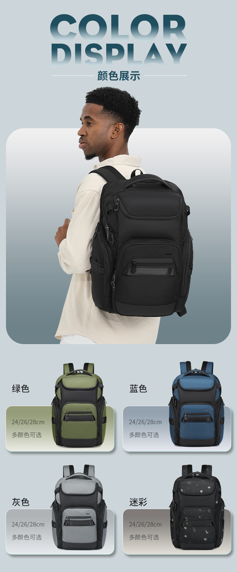 OZUKO Business Backpack Men's Computer Backpack Waterproof Large Capacity Commuting Simple High-end School Bag