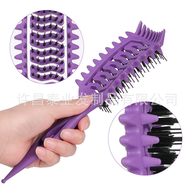 Cross-Border Z Hollow Design Comb Bounce Curl Comb Curly Hair Big Wave Curl Definition Styling Comb Massage Comb Pointed Tail Comb