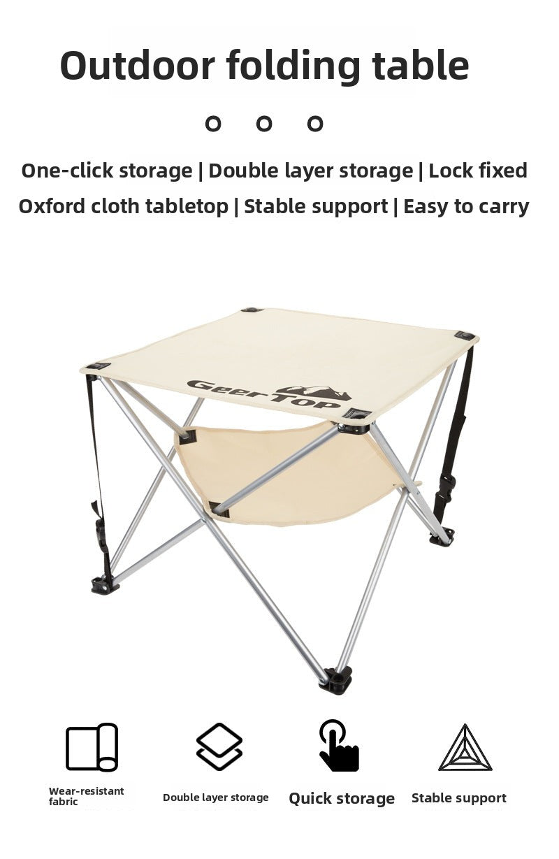 Camping Fabric Folding Table Camping Barbecue Stall Portable Mini Table Multifunctional Outdoor Picnic Table Outdoor Leisure