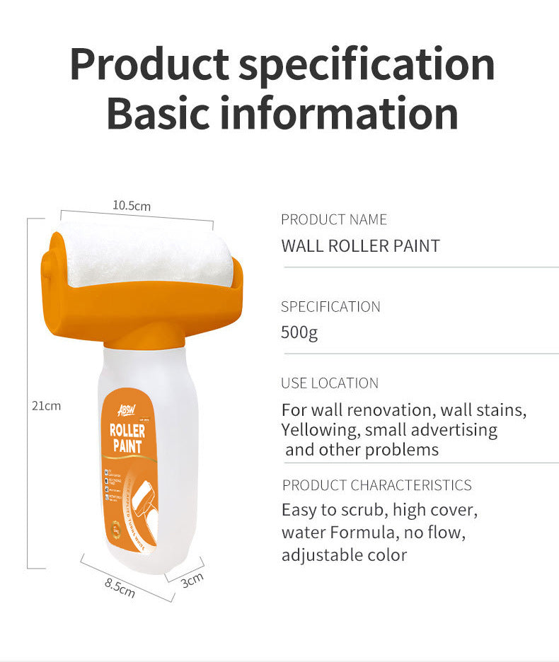 Roller Paint Wall Renovation Stain Covering Repair Water-Based Odorless Latex Paint Wall Repair Paint Interior Wall Painting