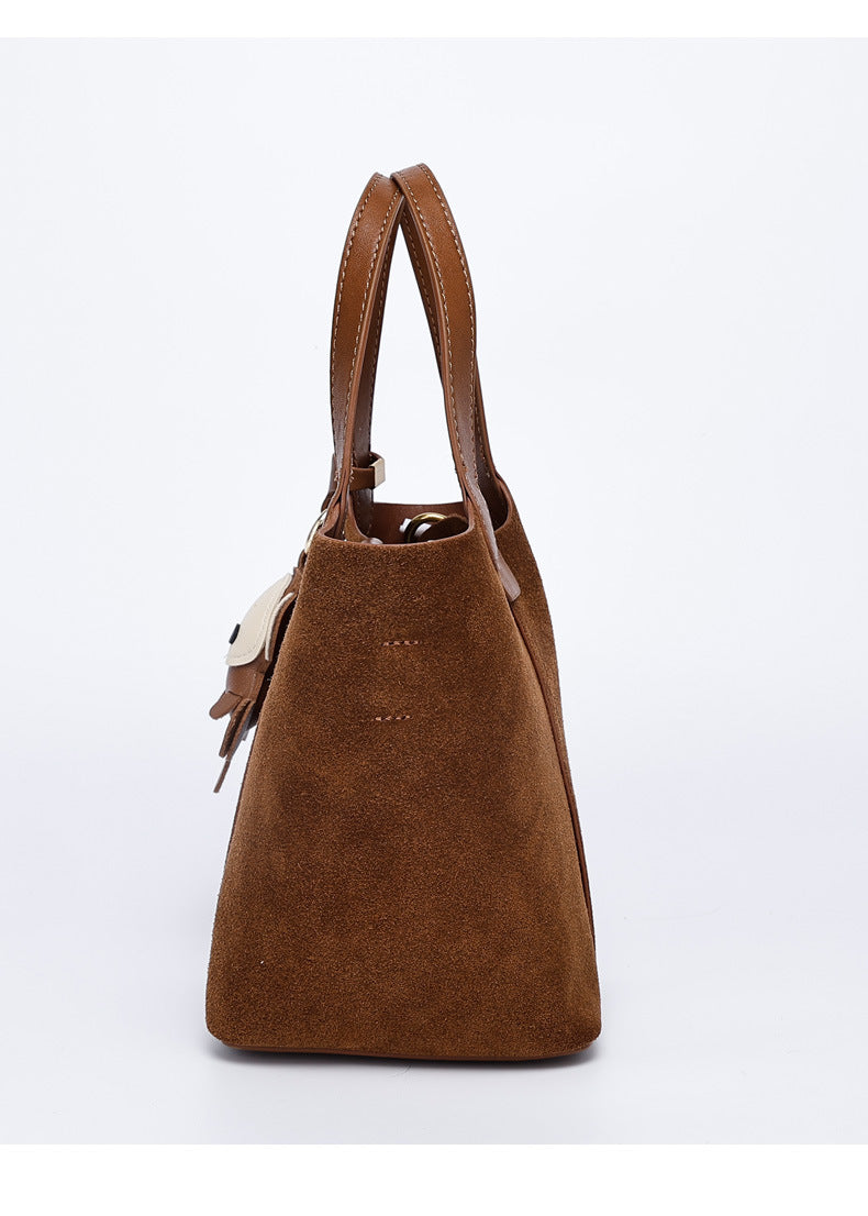 European and American Retro Melad Niche Matte Handheld Bucket Bag Fashion Women's Bag Light Luxury Single Shoulder Crossbody Bag