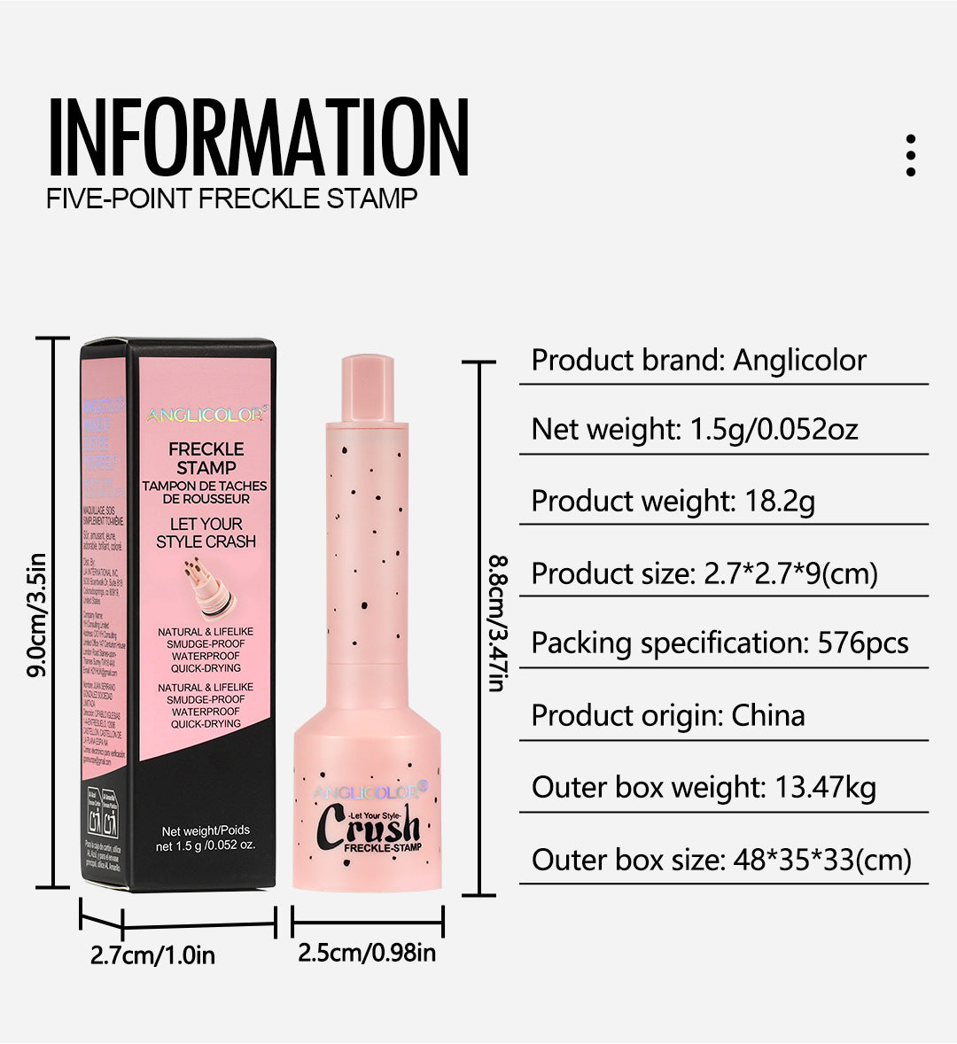 New Natural Simulated Freckle Pen Waterproof Sweatproof Quick-Drying Freckle Stamp Pen Makeup Pen Wholesale