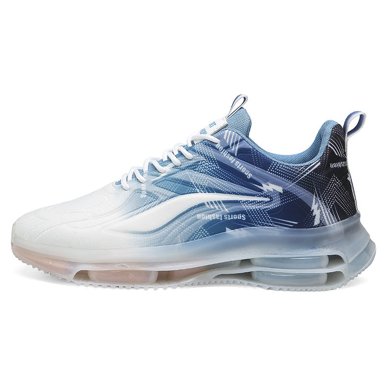 Men's Sports Shoes Spring and Autumn Ice Silk Hot Style Air Cushion Shock Absorption Trendy Men's Shoes Youth Running Shoes Student Casual Running Shoes