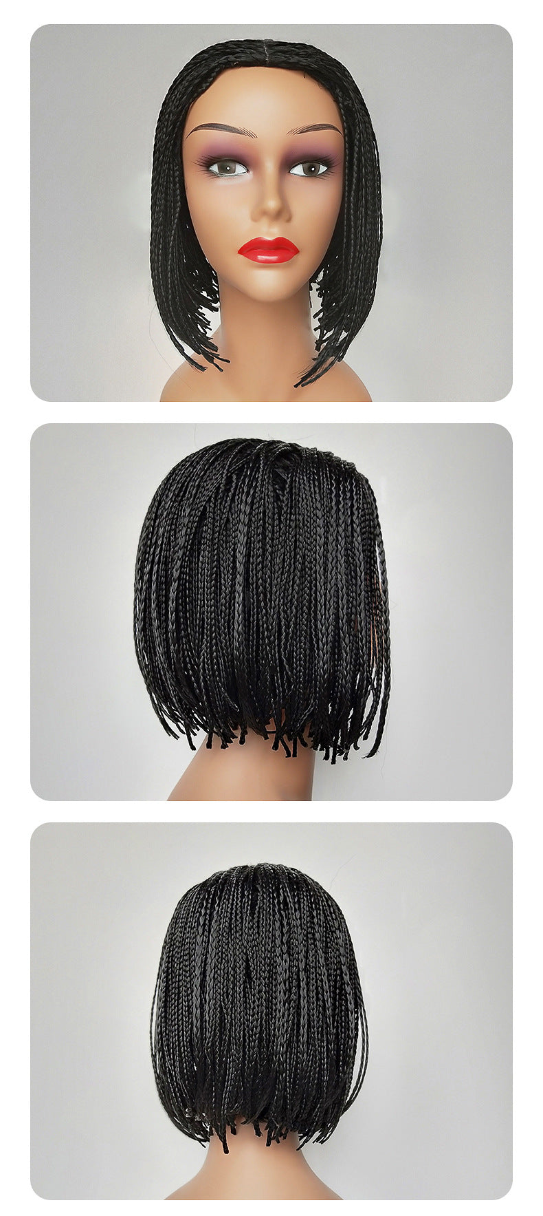 European and American Style Small Braids Wig for Women Small Curly Synthetic Hair Wig braidedwigsAfroDreadl Long Curly Hair