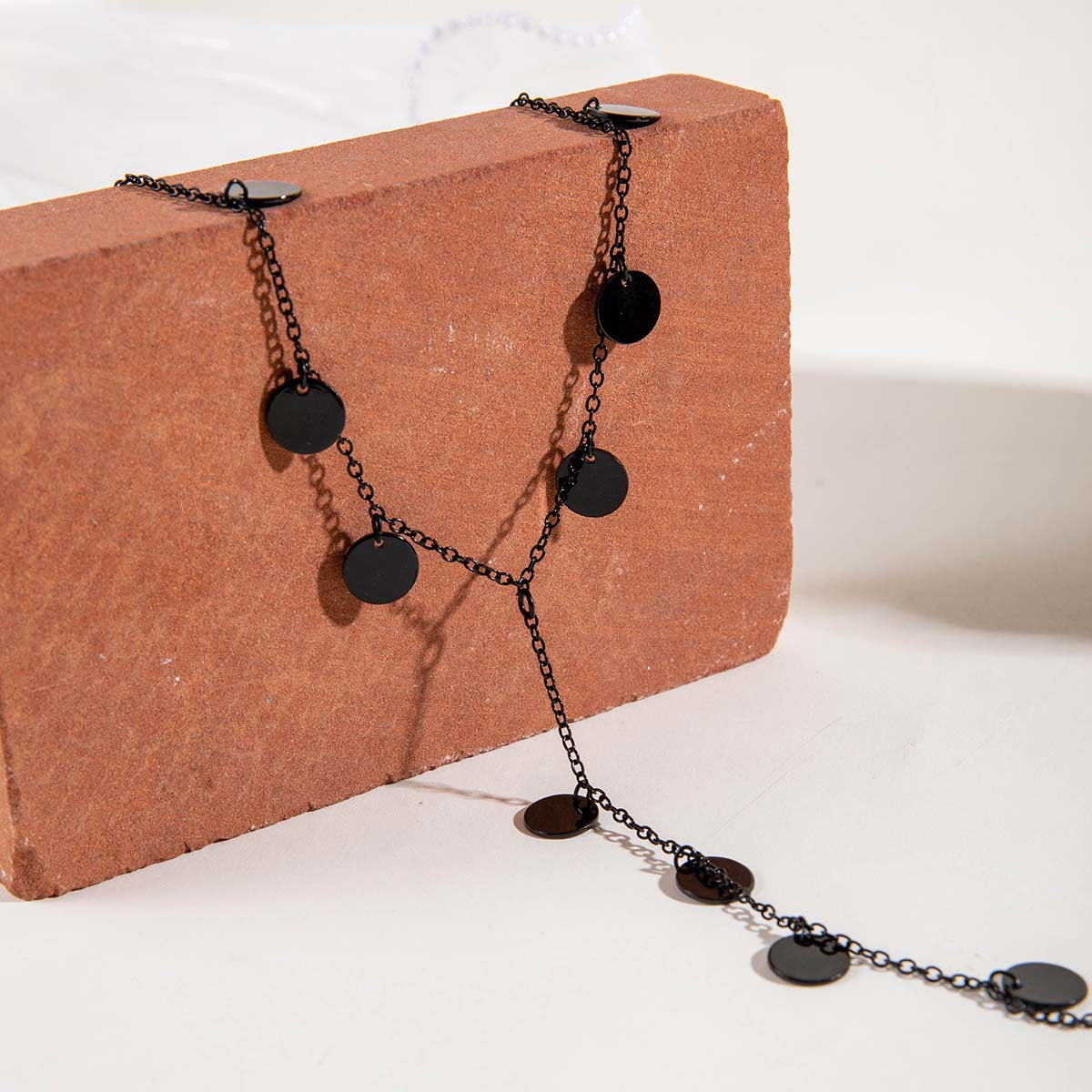 Simple Colorful Beaded Tassel y Chain Necklace Elegant Versatile Diamond-Studded Sweater Chain Jewelry