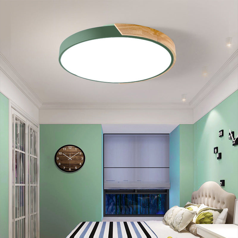 LED Lamp Bedroom Lamp Modern Simple Nordic Ceiling Lamp Creative Children's Room Study Round Room Living Room Study
