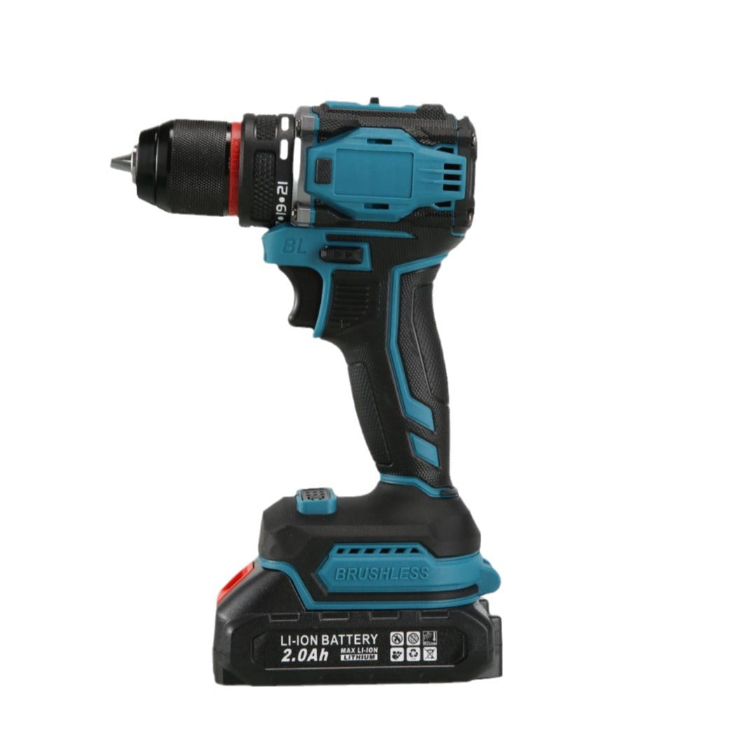 Factory Wholesale New Model21V Two-Speed Lithium Electric Drill Rechargeable High-Power Hand Drill with Accessories Plastic Box Impact Drill