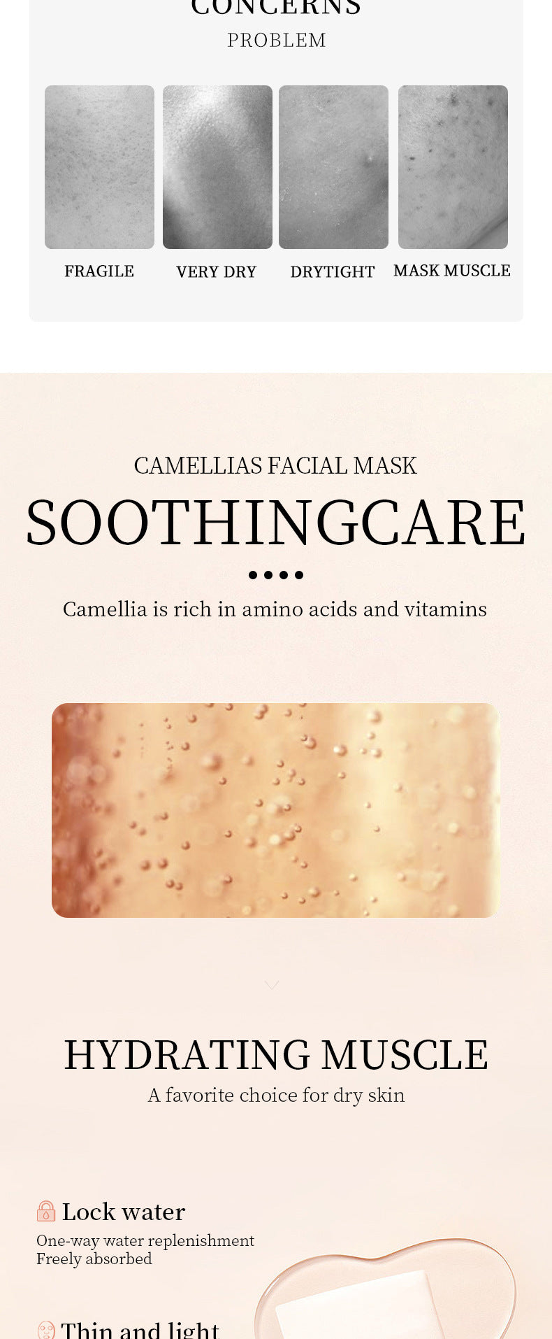 Camellia Mask BIOAOUA Hydrating Moisturizing Tablets Cross-Border Wholesale Manufacturer