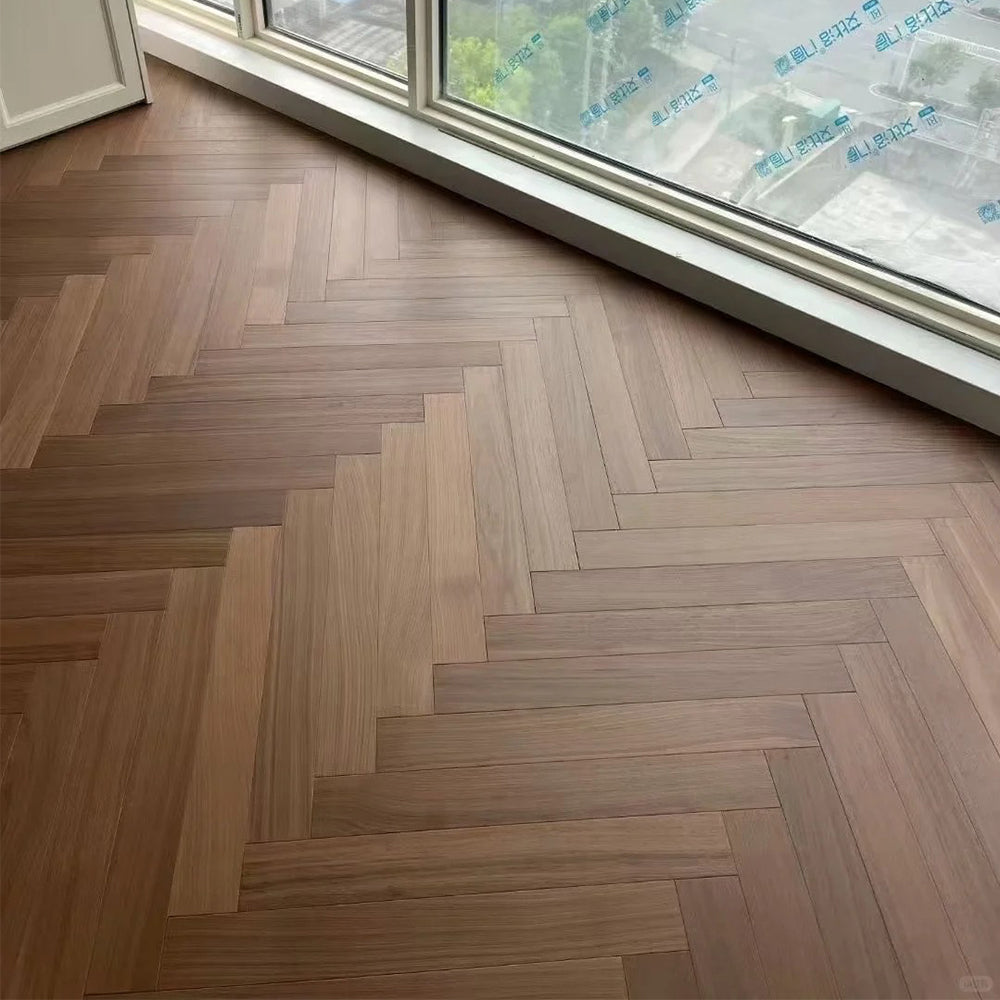 Three-Layer Engineered Black Walnut Wood Flooring Luxury Bedroom Gym Warehouse Waterproof Eco-Friendly Surface Finish Smooth
