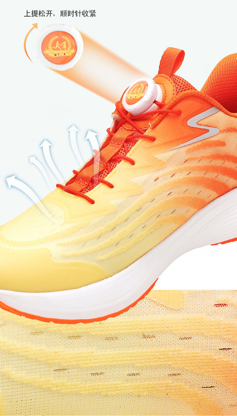 Full Palm Carbon Plate Running Shoes Mesh Ultra-Light Shock Absorption Men and Women Students Racing Jogging Sports Marathon Professional Running Shoes