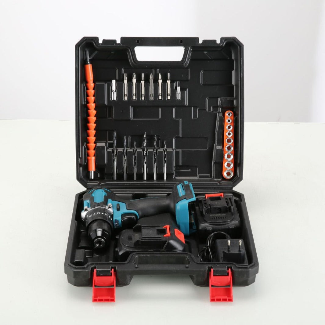 Manufacturer In-Stock Multi-Function Set Electric Drill Box Dual-Speed Impact Lithium Electric Drill Household Electric Screwdriver