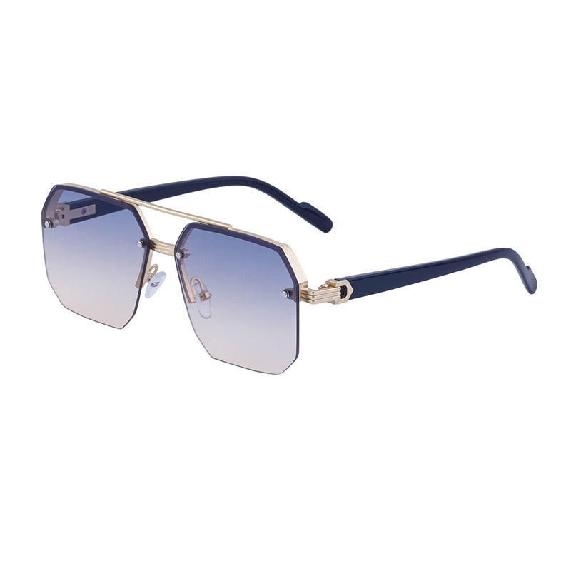 2025New style sunglasses with a high-end feel, European and American half-frame glasses, fashionable sunglasses for women with UV protection sunglasses