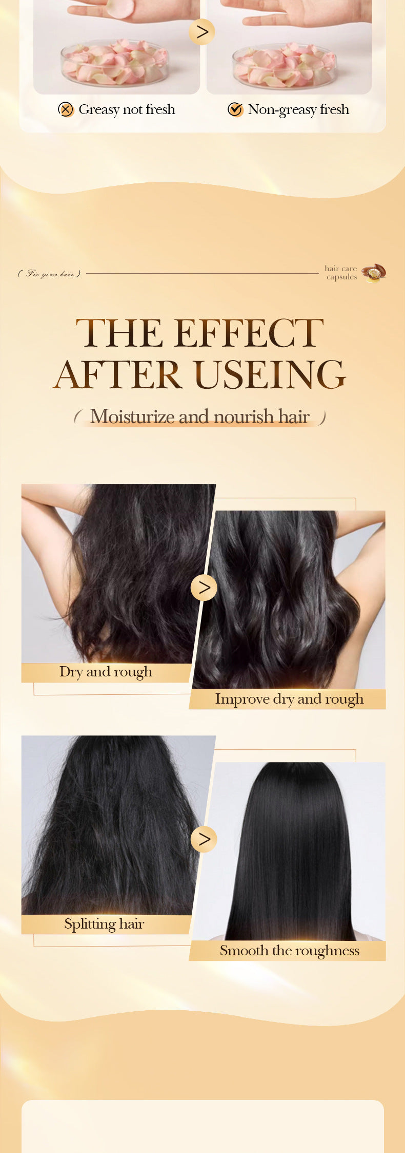 Nut Oil Hair Care Capsules SADOER Improve Frizz Essential Oil Capsule Conditioner  Wholesale