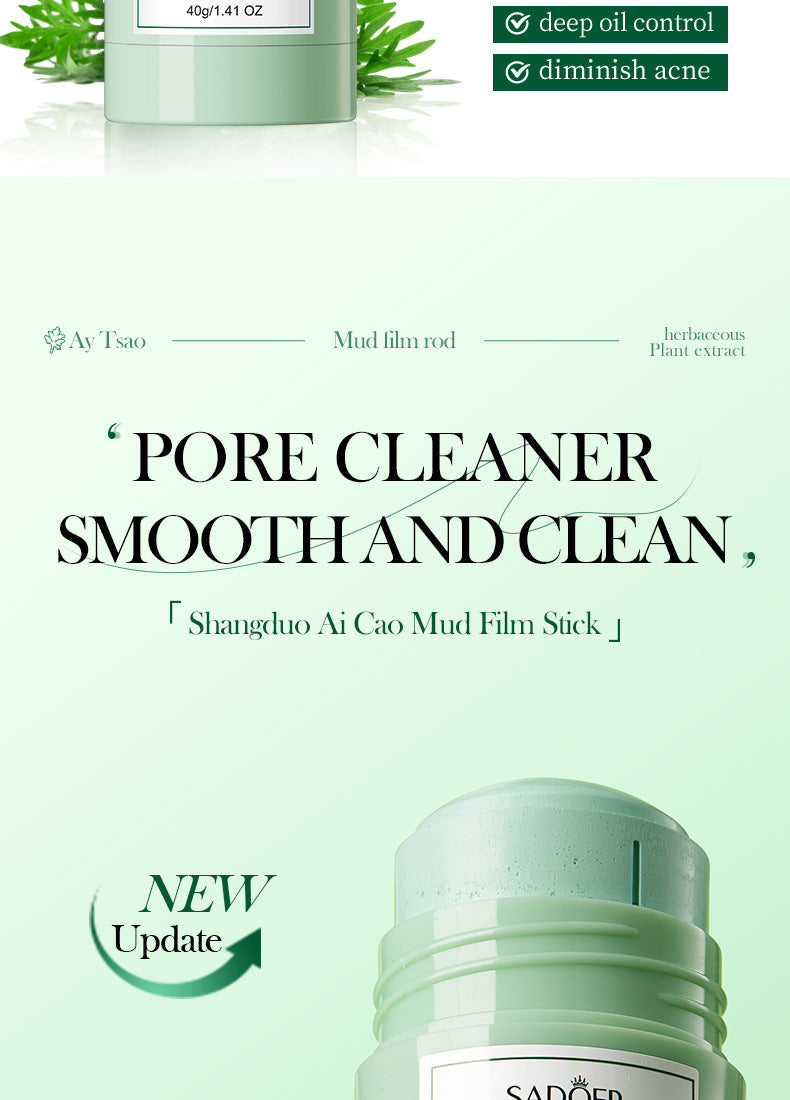 Solid Face Mask40g SADOER Vitamin C Aloe Vera Mugwort Cleansing Mud Mask  Wholesale