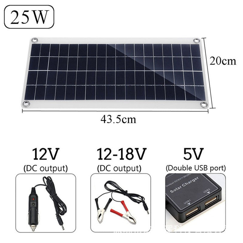 25W Flexible Lightweight Portable Solar Charging Panel with Controller Solar Charger Solar Panel