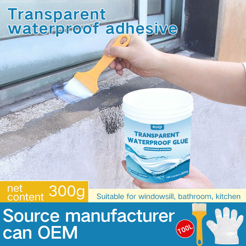 Transparent Waterproof Adhesive Bathroom Tile Leak Sealant Waterproof Coating for No-Trowel Installation Exterior Wall Leak Repair Coating