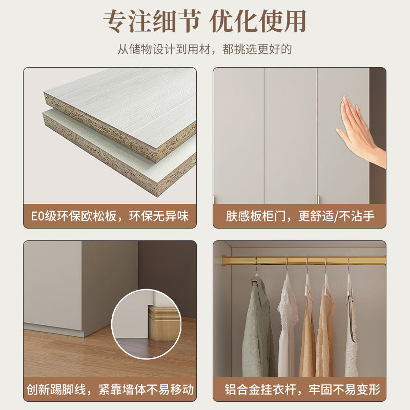 Wardrobe Solid Wood Hanging Area Multi-Bedroom Home Eco-Board Children's Room Corner Computer Desk Desk Cabinet Integrated Wardrobe