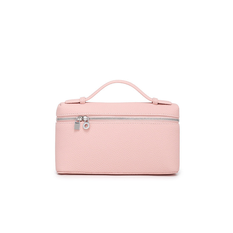 GIgi Same Style Women's Bag Niche Elegant Handheld Lunch Box Bag Women Simple Top Layer Cowhide Single Shoulder Crossbody Small Bag