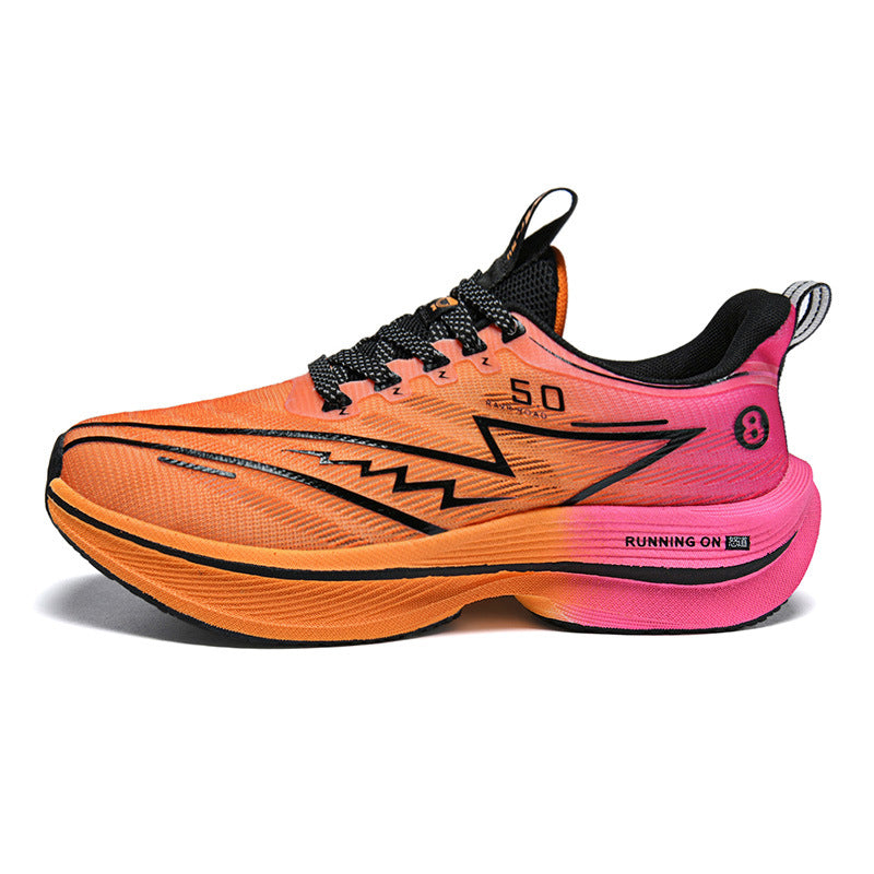Carbon Plate Running Shoes Mesh Ultra-light Breathable Sports Shoes Men Couple All-match Casual Popcorn Running Shoes Breathable Lightweight