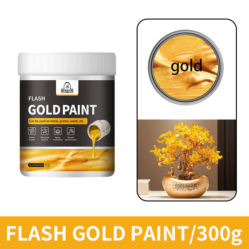 Water-based Gold Leaf Paint Gold Powder Paint gold Art Coating Gold Paint gold Oil Paint Exterior Wall Brand Gold Leaf Brush Paint