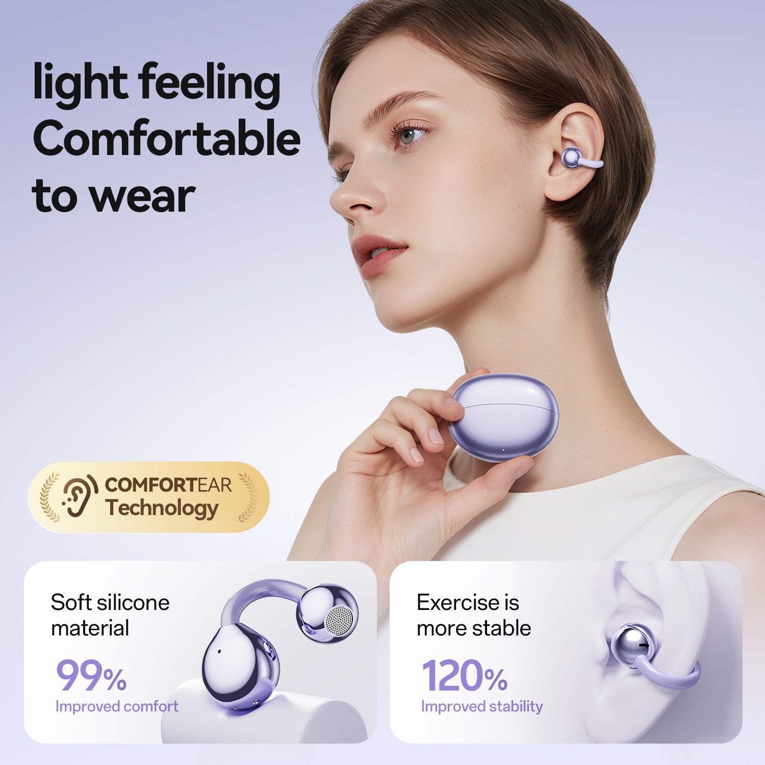 Featured Selection2025New GL8Ultra-long Battery Life High Appearance Private Model Ear Clip Bluetooth Earphones Wholesale
