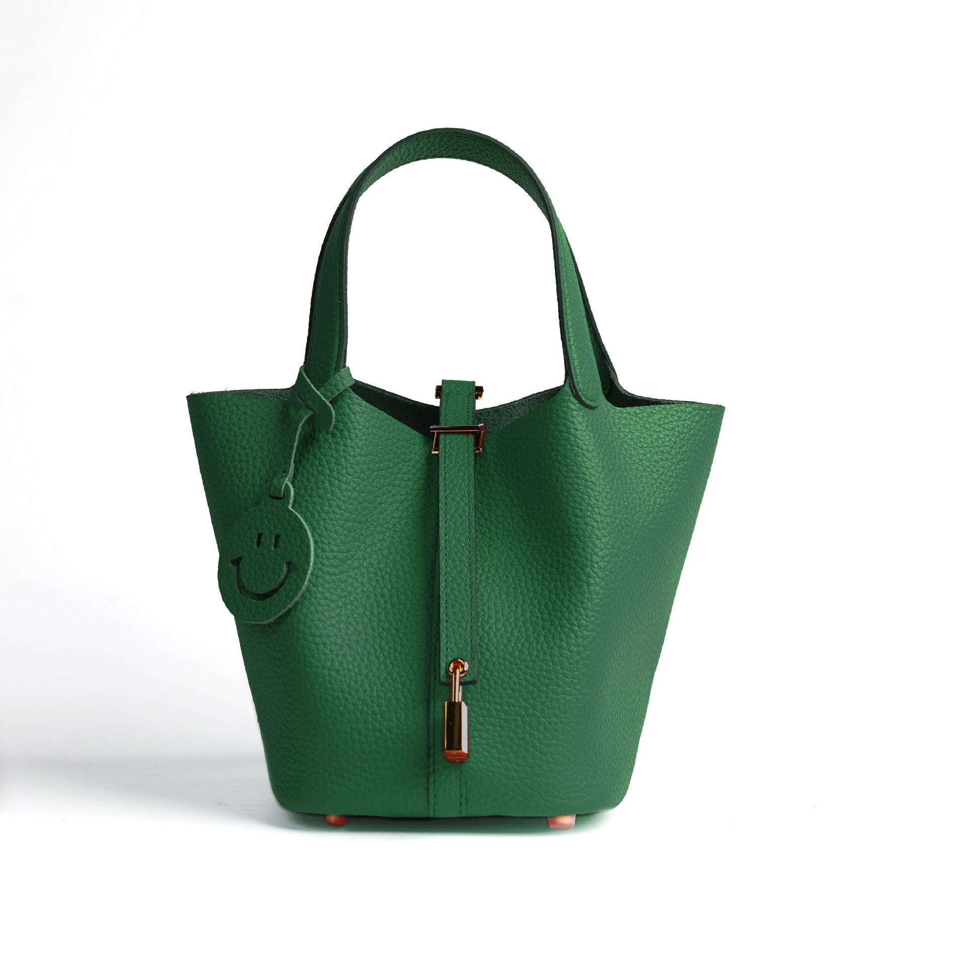 European and American New Hot-Selling Simple Women's Top Layer Cowhide Large Capacity Versatile Bucket Bag Handbag