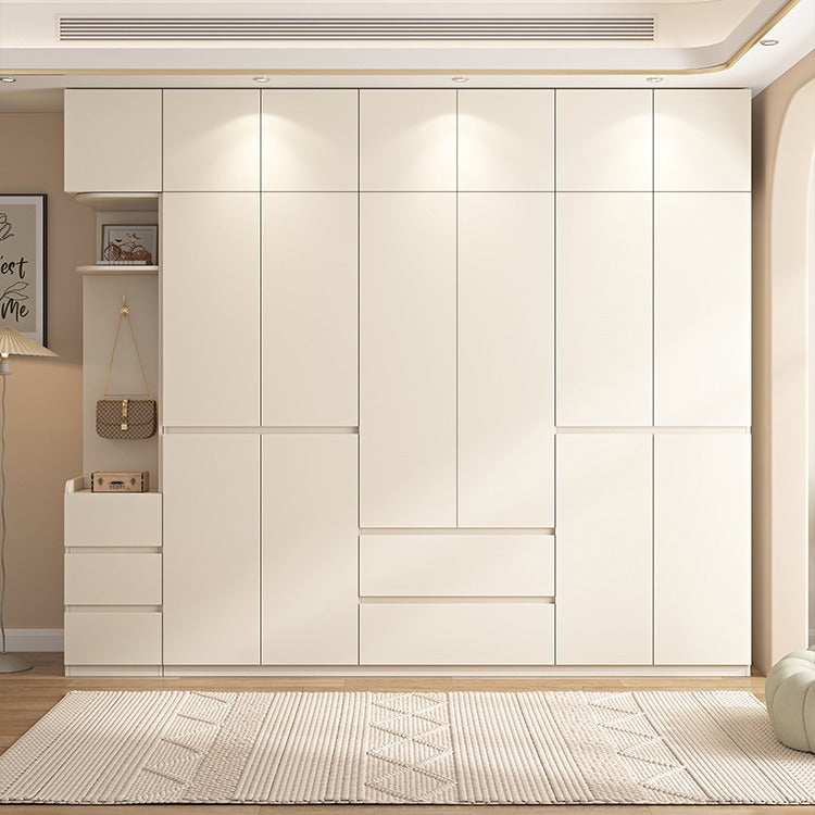Wardrobe Light Luxury High-End Bedroom Home Segmented Handle-Free Storage Cabinet Hanging Area Multi-Wardrobe Customization