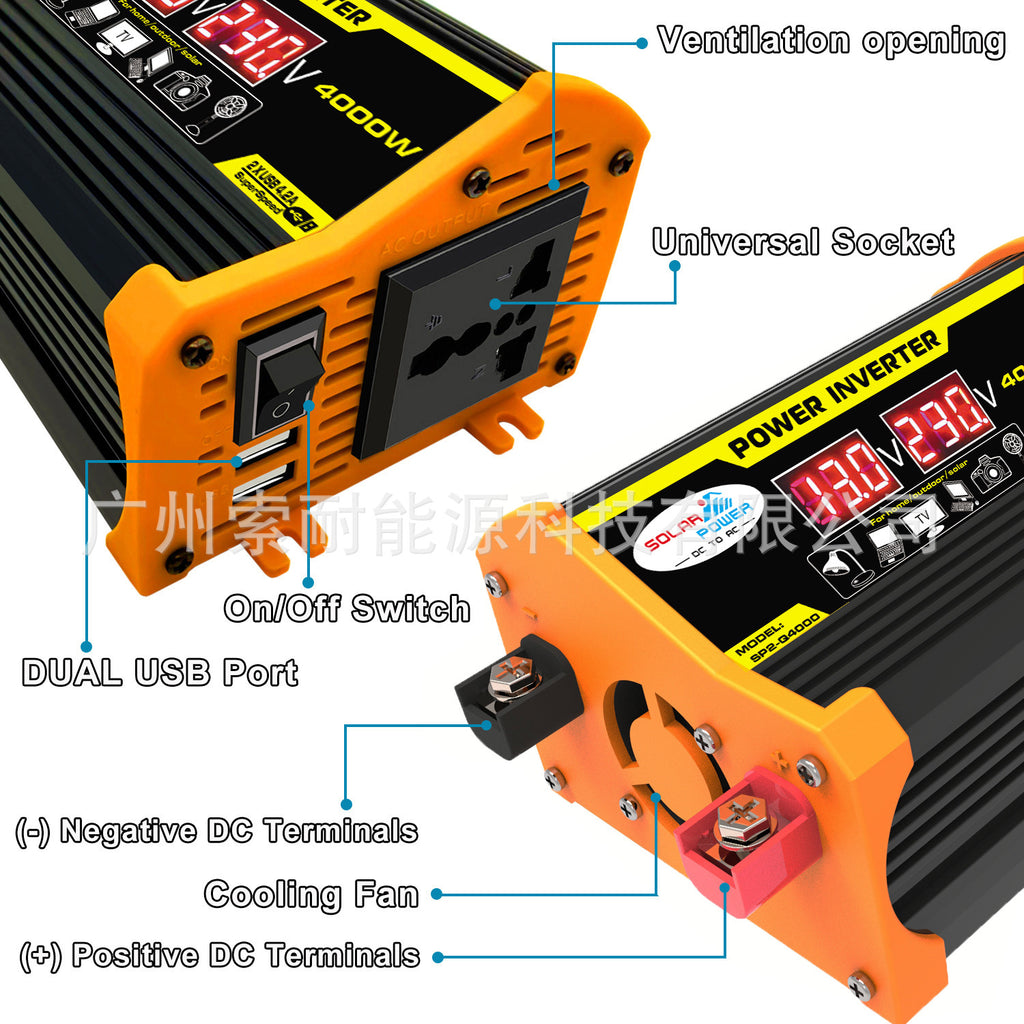 Vehicle Inverter300W 12V Turn110V 220V Voltage Display E-commerce power inverter