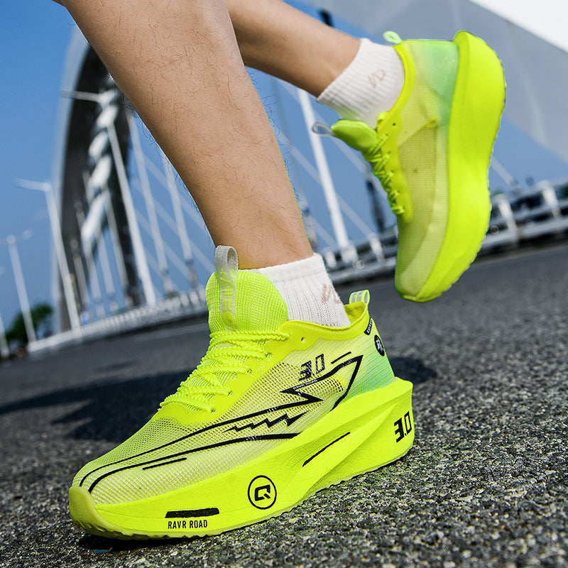 New Fashionable Casual Breathable Comfortable Running Shoes with Real Carbon Plate High Elasticity Shock Absorption for Student Training Sports Shoes