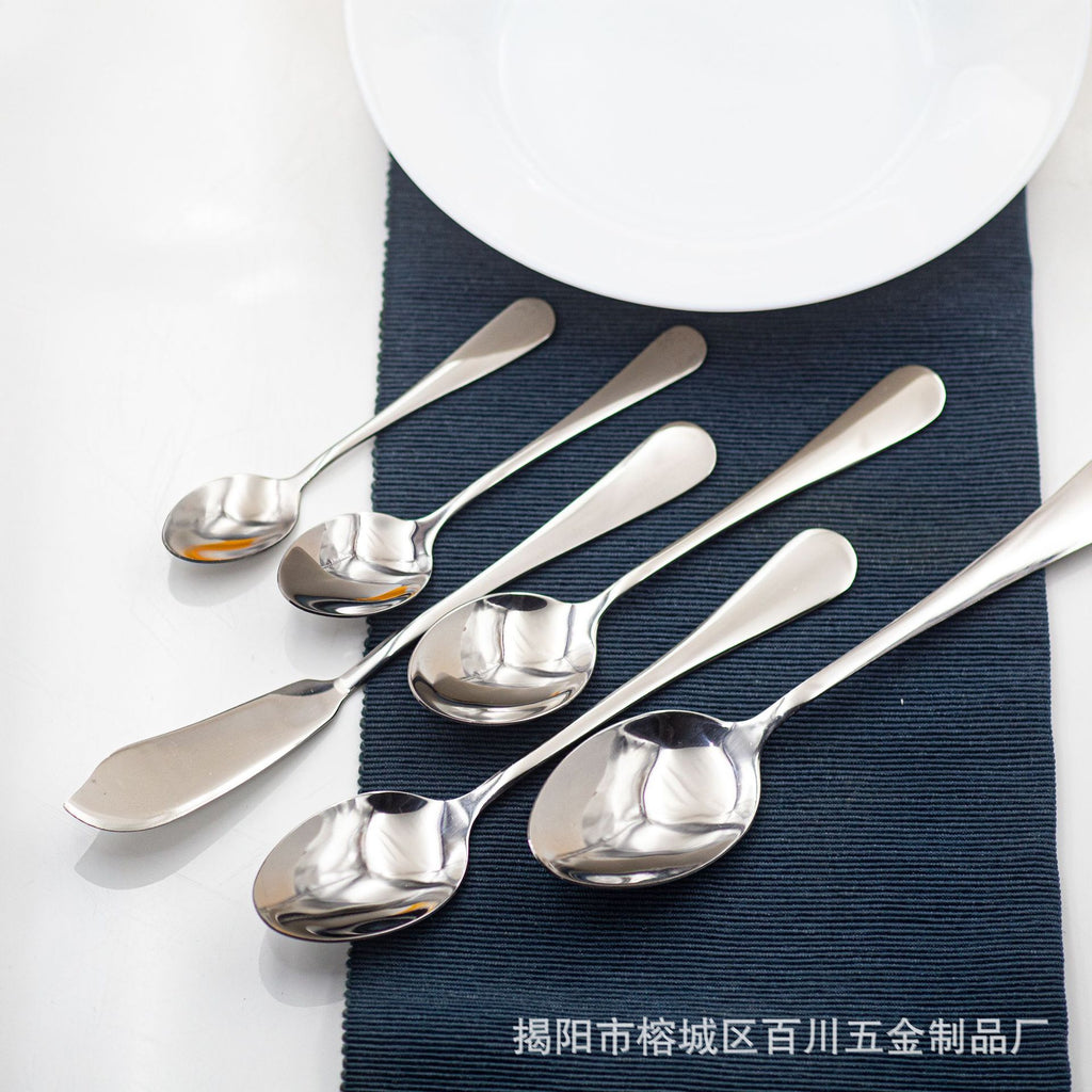 1010Western Tableware Stainless Steel Fruit Fork Rice Spoon Grain Spoon Landlord Spoon Public Fork Mud Scraper Spoon