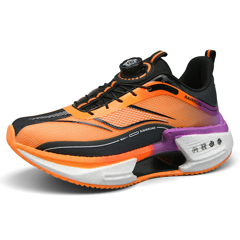 2025Men's and Women's Shock Absorption Breathable Non-Slip Sports Shoes Hollow Popcorn Carbon Plate Soft Sole Running Shoes Breathable Shock Absorption