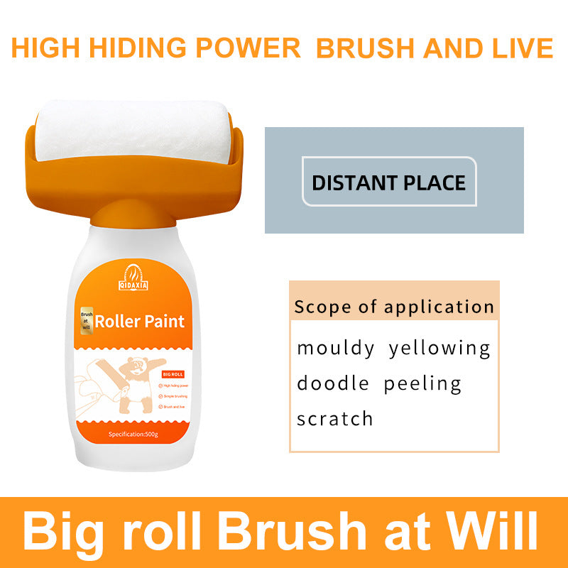 Orange Wall Large Roller Brush Repair Paint Water-Based Odorless Latex Paint Graffiti Cover Wall Roller Paint