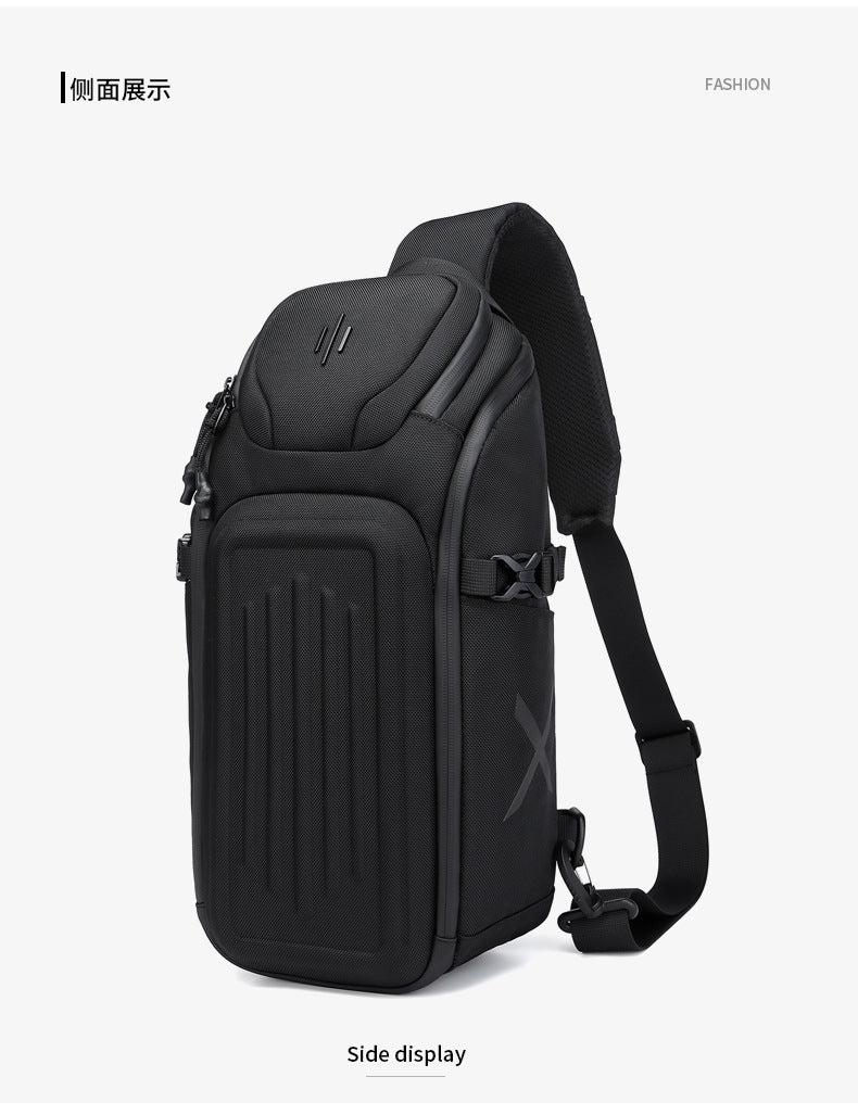 OZUKO Men's Chest Bag Waterproof Crossbody Bag Business Simple Crossbody Bag Trendy Commuter Small Backpack High-End Feel