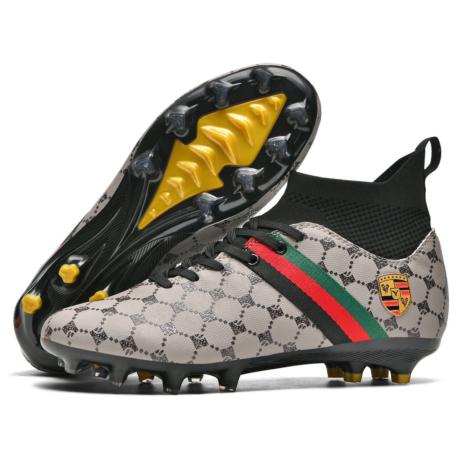 Hot-selling High-top Soccer Shoes tf Artificial Grass with Broken Nails AG Nail Leather Foot Men's and Women's Children's Youth Student Training Shoes