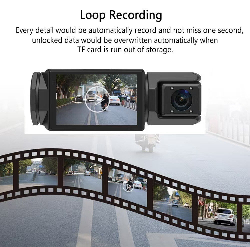 Hd1080P Driving Recorder with Three Lenses and Rearview Camera for Mobile Phone WIFI Car DVR