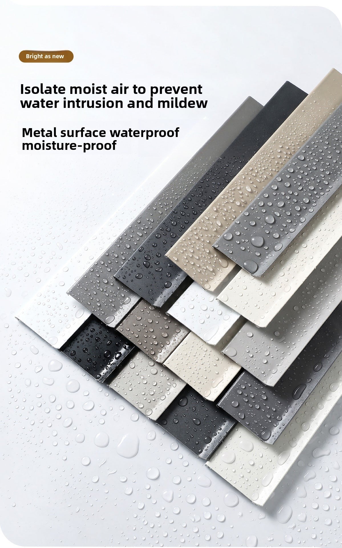 Thickened aluminum alloy skirting board with trendy metal clips for hotels6cm Minimalist Skirting Board
