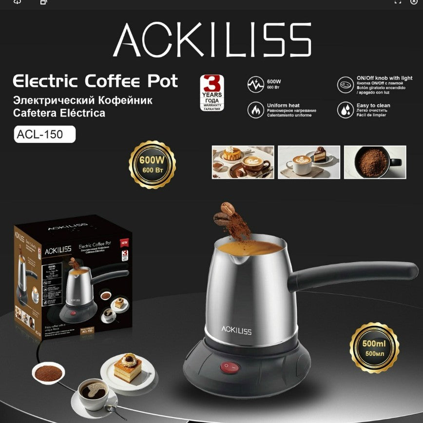 RAF European Standard Turkish Coffee Pot with Handle Stainless Steel Electric Coffee Maker Hot Water Kettle500ml