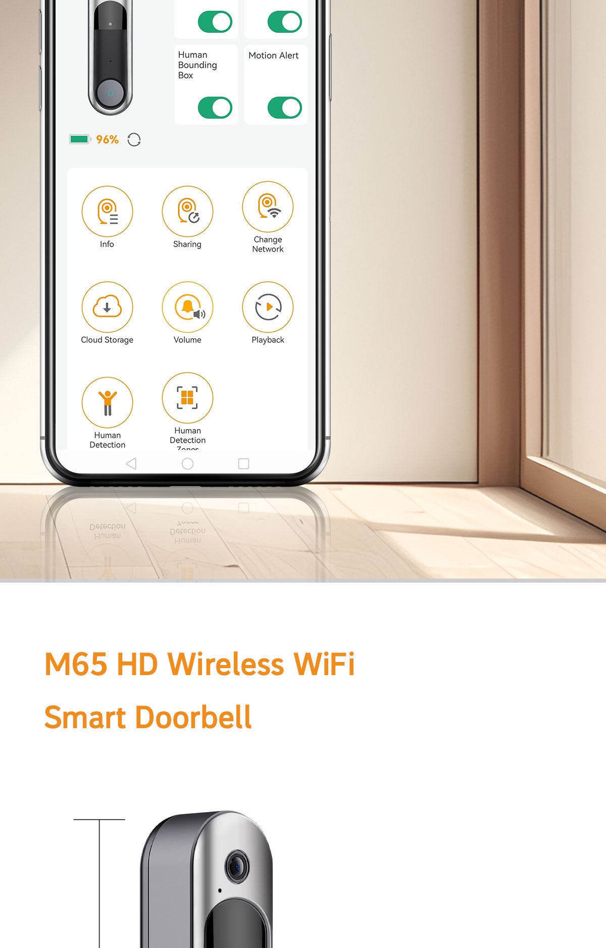 Low Power Consumption Wireless Visual Smart Doorbell Voice Intercom Home Alarm wifi Mobile Remote Electronic Cat Eye