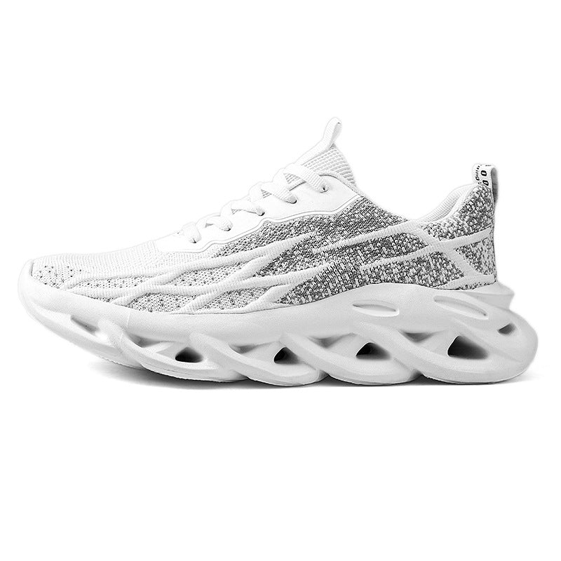 Summer Flyknit Breathable Running Shoes Braided Sole Casual Sports Shoes Men's Lightweight Trendy Shoes Professional Racing Running Shoes