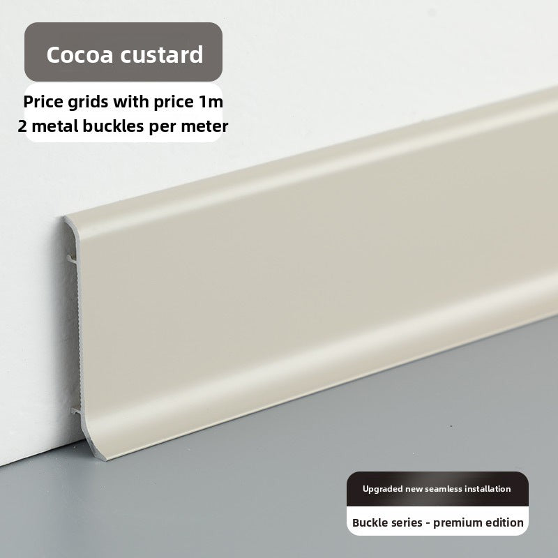Aluminum alloy skirting board, ultra-thin cream-style baseboard decorative line, curved light-luxury metal snap-on skirting board