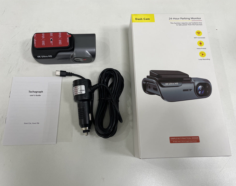 K05New4K Driving Recorder Mobile Phone Interconnection WIFI HD Night Vision Installation-Free Car Recorder