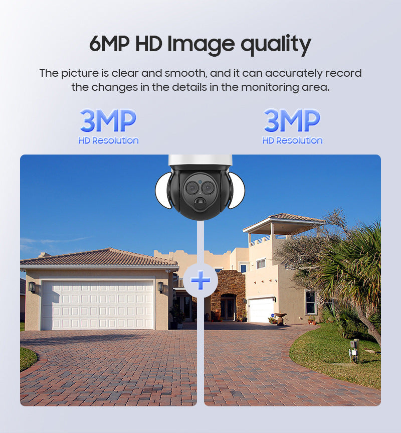 600Wan HD Outdoor Courtyard Solar Binocular Zoom Camera4G Wireless Night Vision Remote Early Warning Monitoring