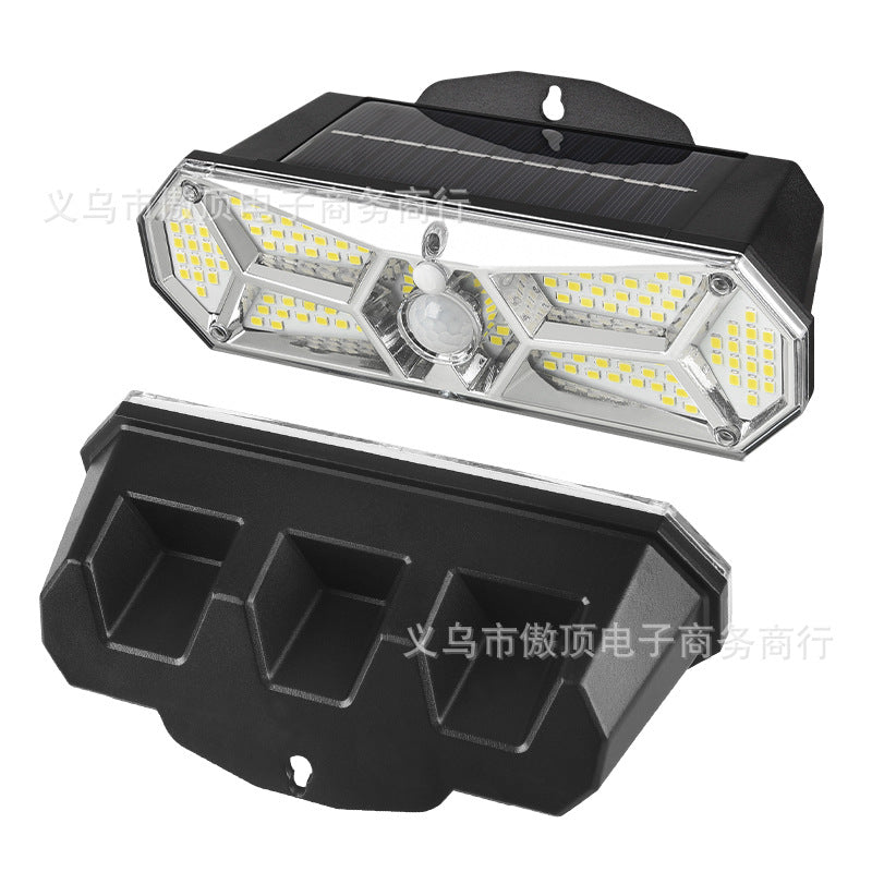 New Outdoor Solar Wall Light LED Human Body Sensor Light Waterproof Street Light Super Bright Garden Courtyard Light