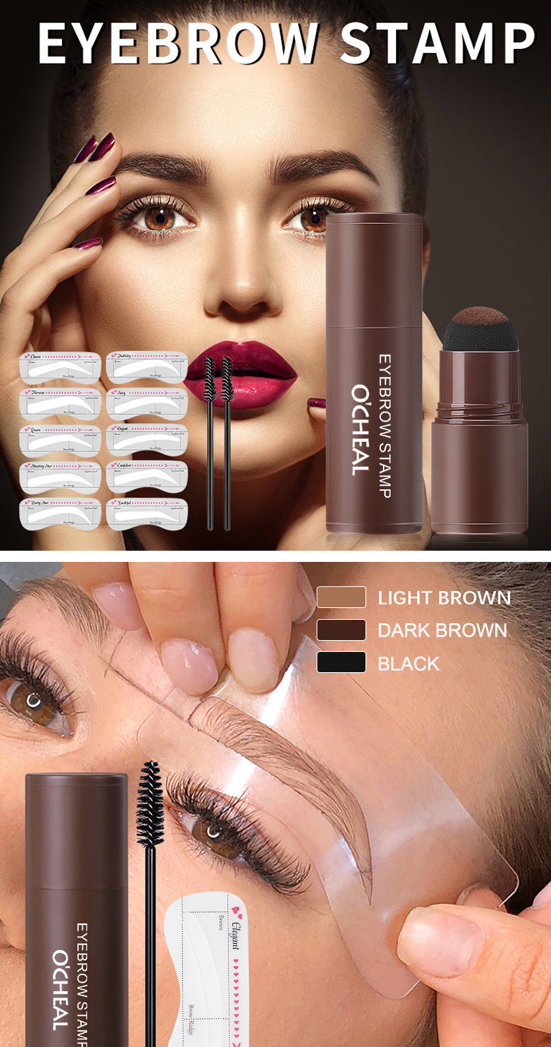 AliExpress Ouqianya Eyebrow Powder Stick Stamp with Eyebrow Card+Eyebrow Brush Long-lasting Multi-functional Eyebrow Dye Cream1.8g