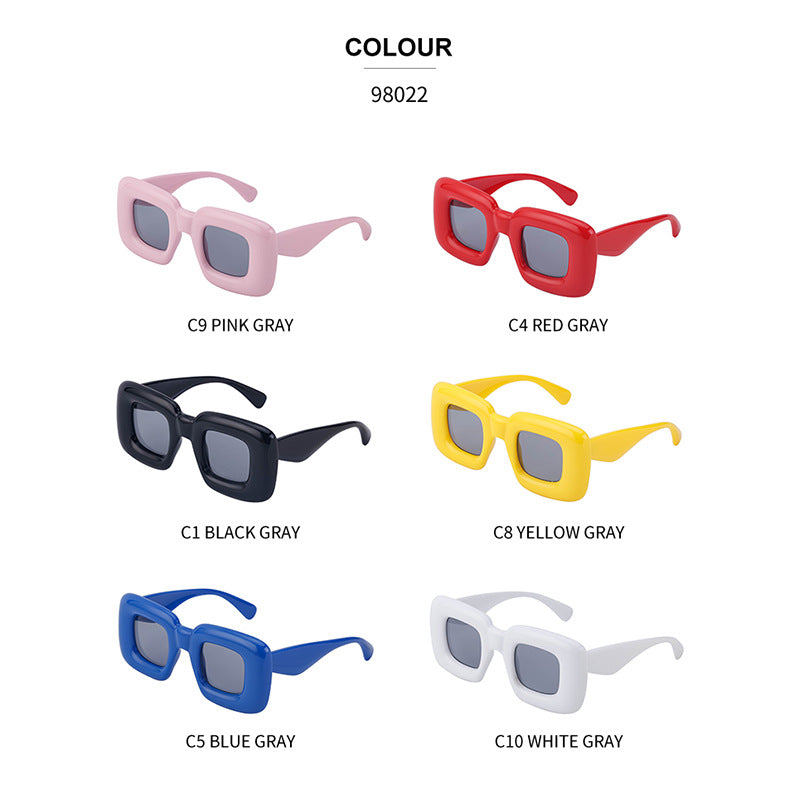 European and American Style Square Frame Sunglasses for Women Fashionable Quirky Sunglasses for Men Wholesale