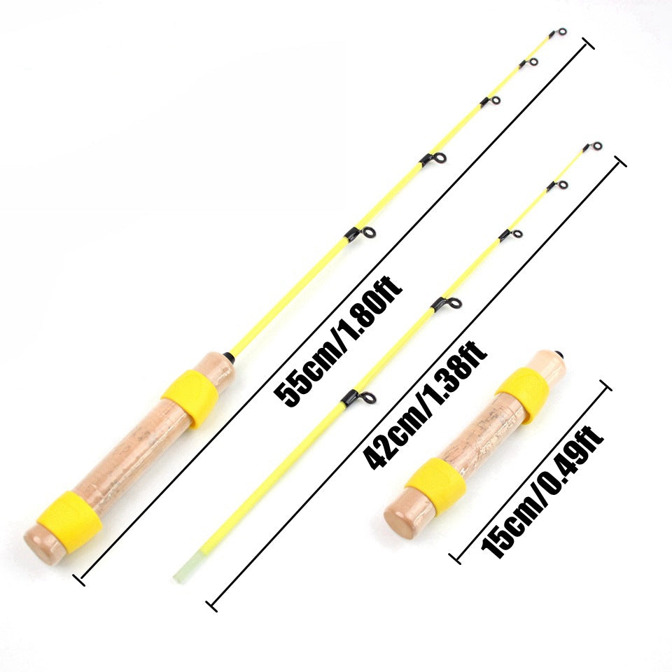 Winter Fishing Rod55cm2Portable Ice Fishing Rod with Flat Tip, Softer and More Sensitive for Ice Fishing and Raft Fishing