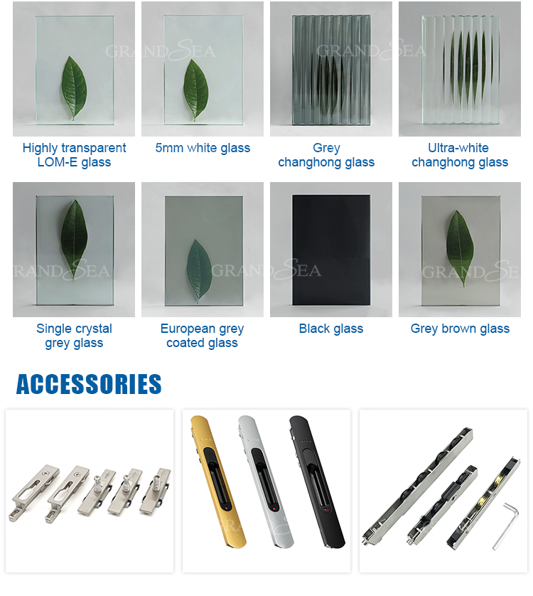 Strong Stainless Steel Mesh Customized Aluminum Balcony Sliding windows With Safety Lock